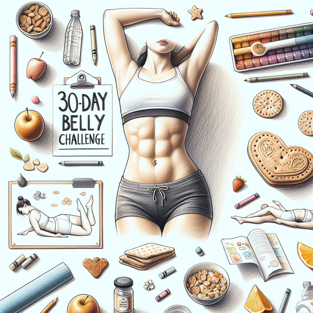 30-denni-vyzva-bricho - Je nutné pochopit, že...... Pastelková ilustrace znázorňující téma: Cvičení a výživa