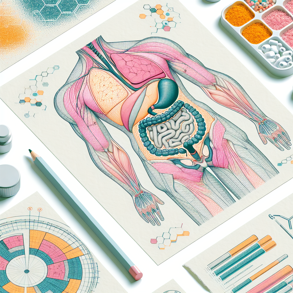 Pastelková ilustrace znázorňující téma: Zdraví a výživa