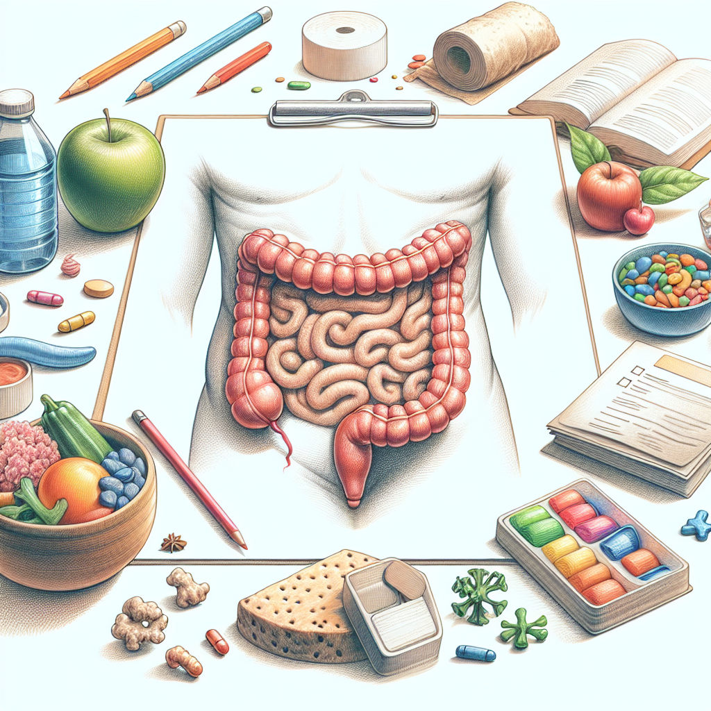 Pastelková ilustrace znázorňující téma: Trávicí potíže