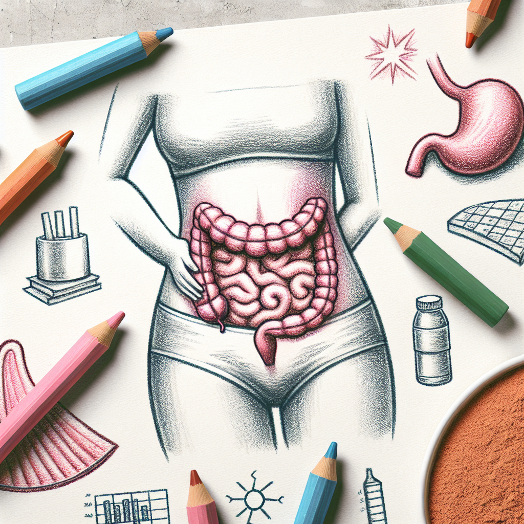 Pastelková ilustrace znázorňující téma: Trávení a zdraví