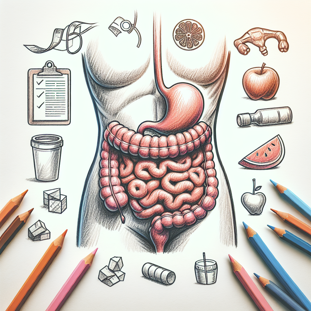 Pastelková ilustrace znázorňující téma: Zdraví břicha