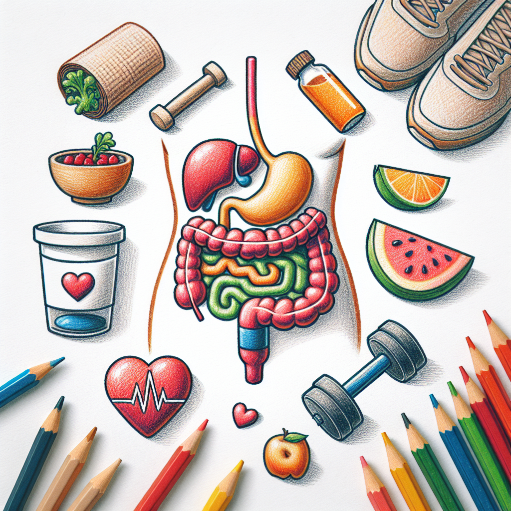 Pastelková ilustrace znázorňující téma: Zdraví a fitness