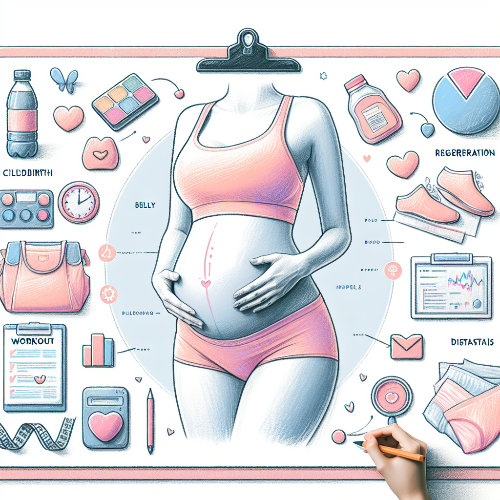 Pastelková ilustrace znázorňující téma: Zdraví po porodu