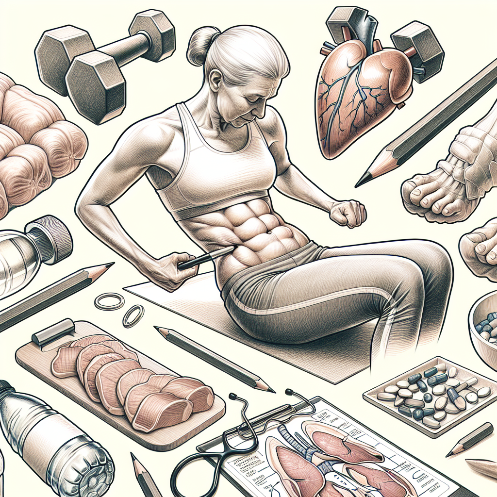 Pastelková ilustrace znázorňující téma: Cvičení pro seniory