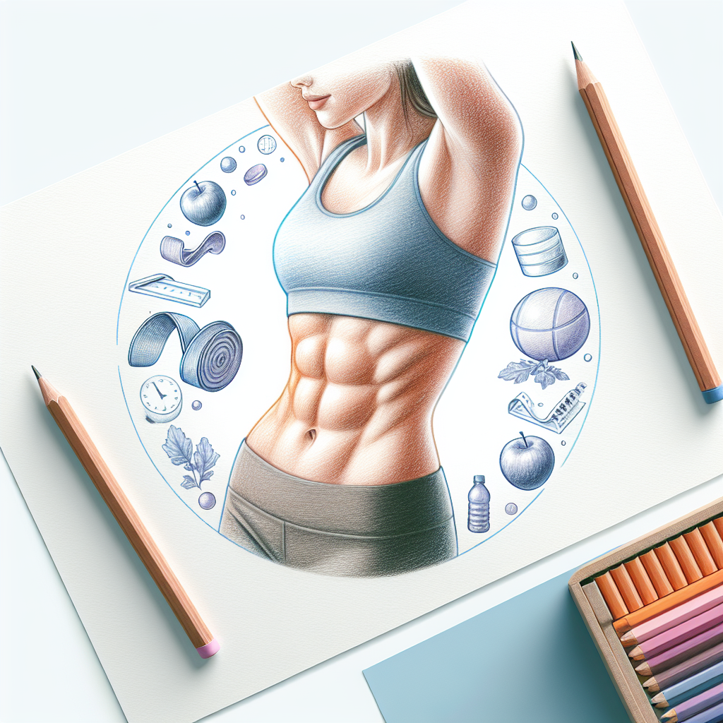 Pastelková ilustrace znázorňující téma: Cviky na břicho