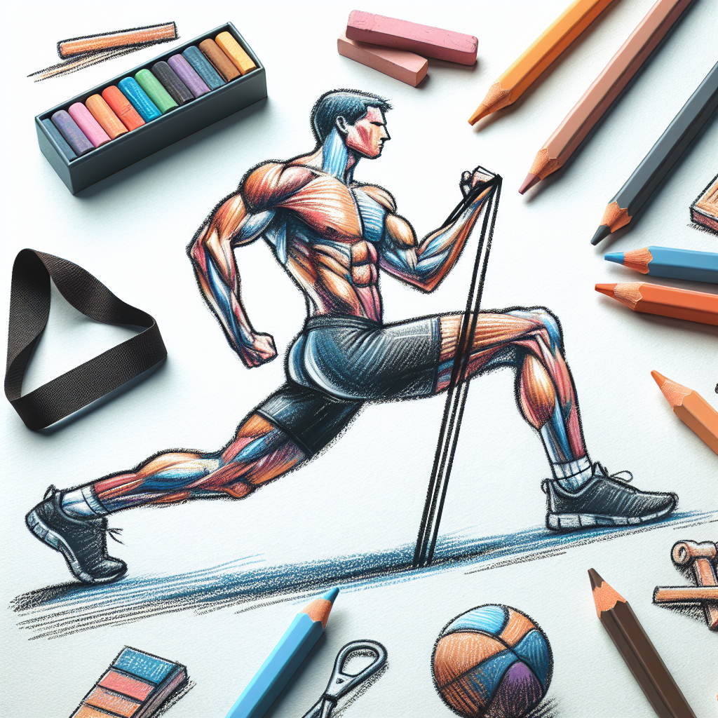 Pastelková ilustrace znázorňující téma: Cvičení