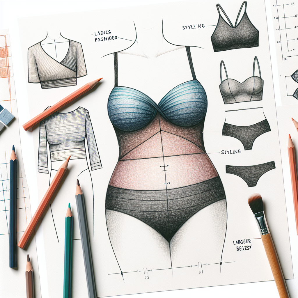 Pastelková ilustrace znázorňující téma: Dámské plavky