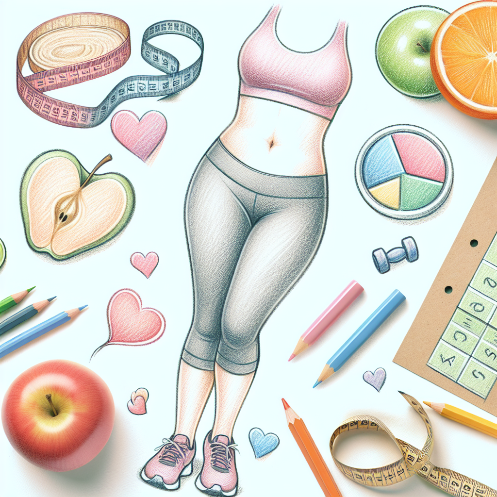 Pastelková ilustrace znázorňující téma: Hubnutí