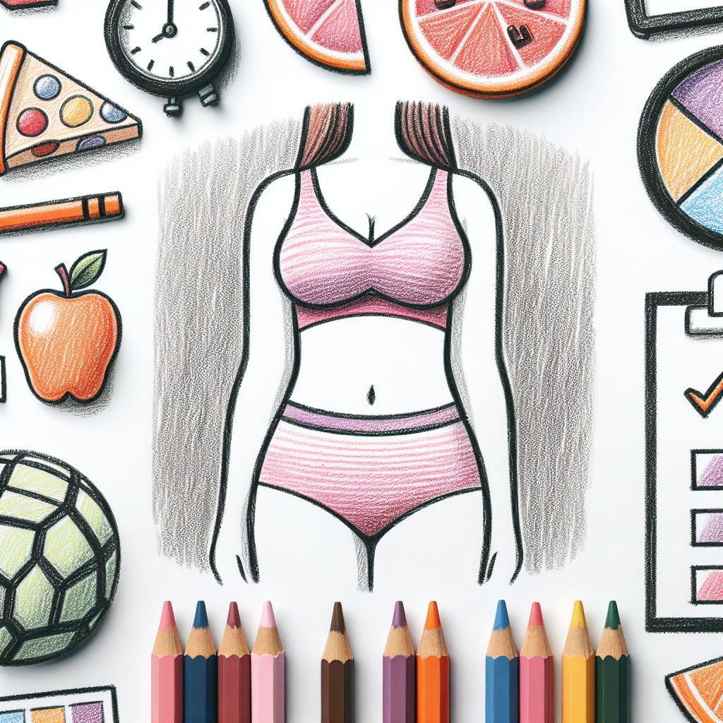 Pastelková ilustrace znázorňující téma: Hubnutí