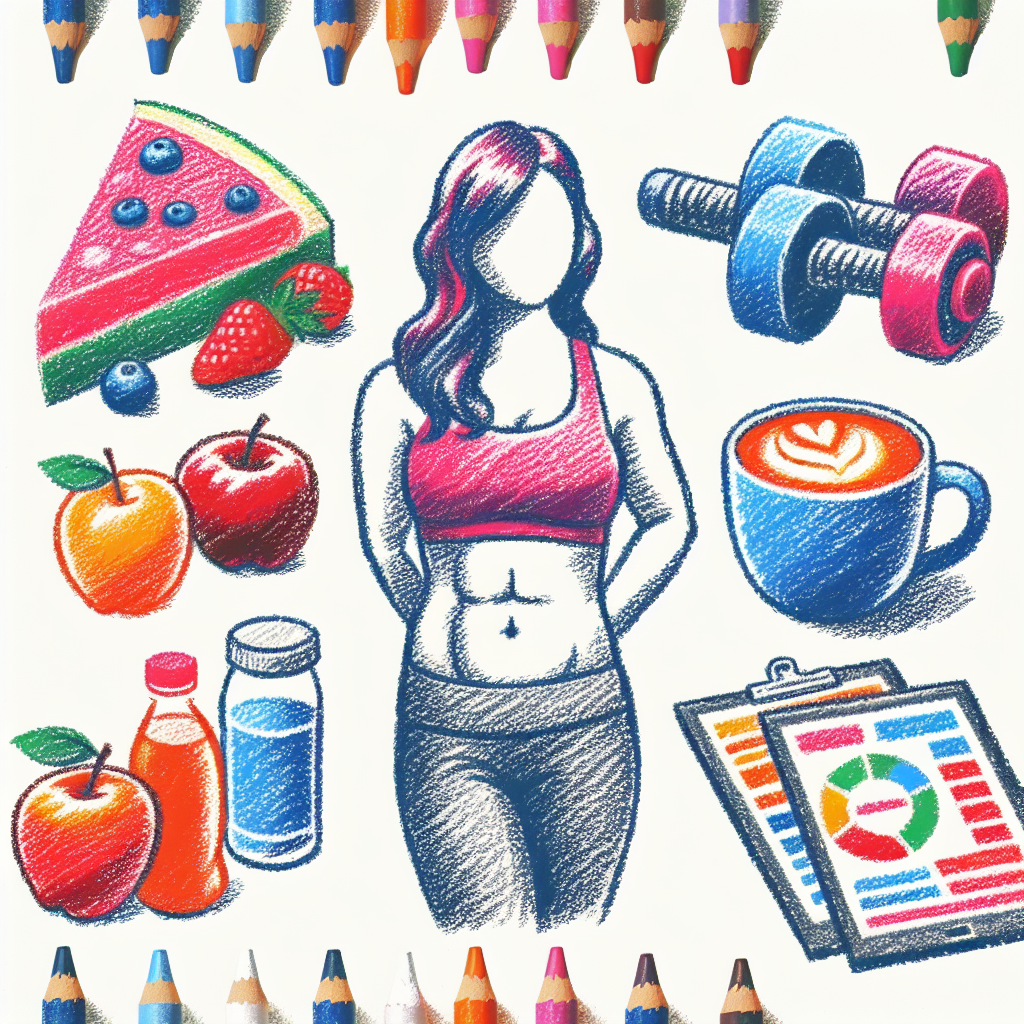 Pastelková ilustrace znázorňující téma: Zdraví a výživa