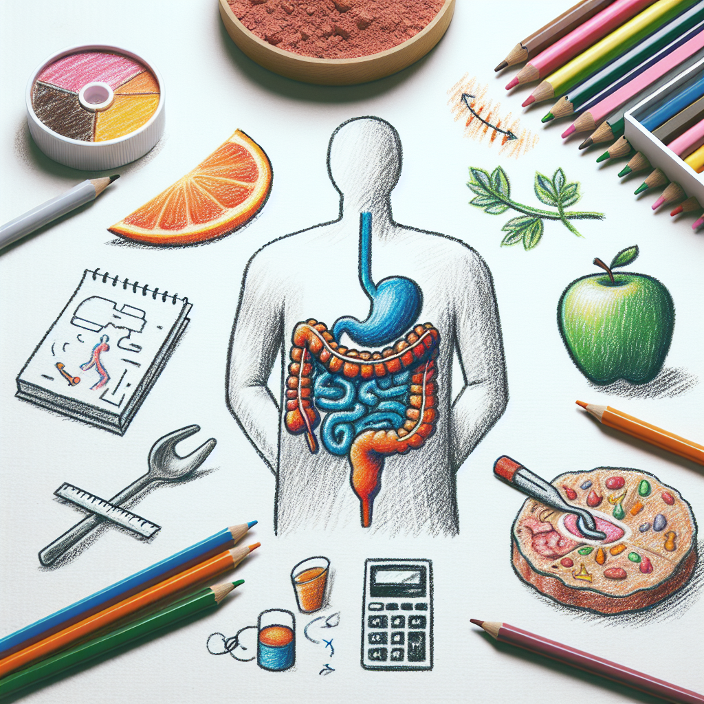 Pastelková ilustrace znázorňující téma: Zdraví břicha