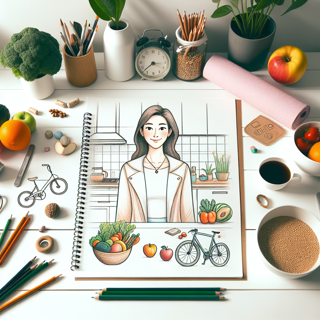 Pastelková ilustrace znázorňující téma: Zdravá strava