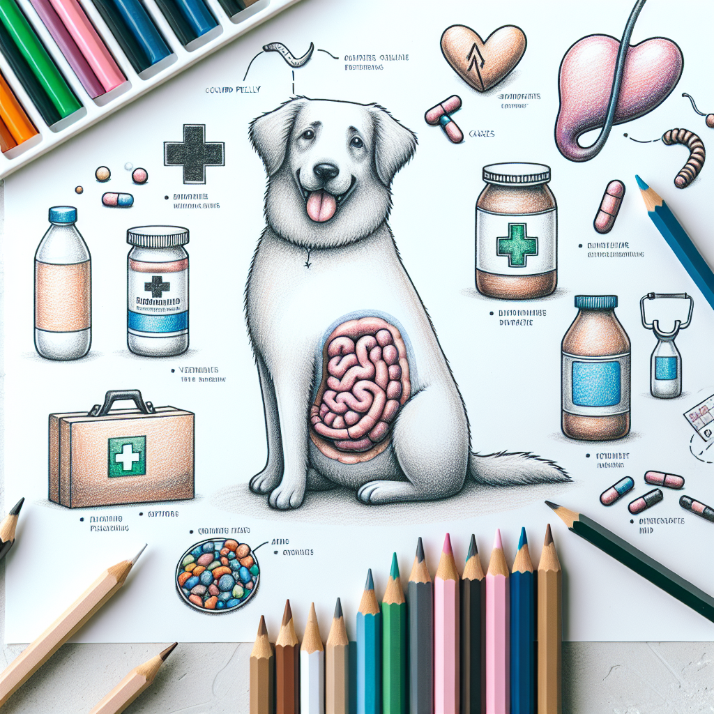 Pastelková ilustrace znázorňující téma: Zdraví psů