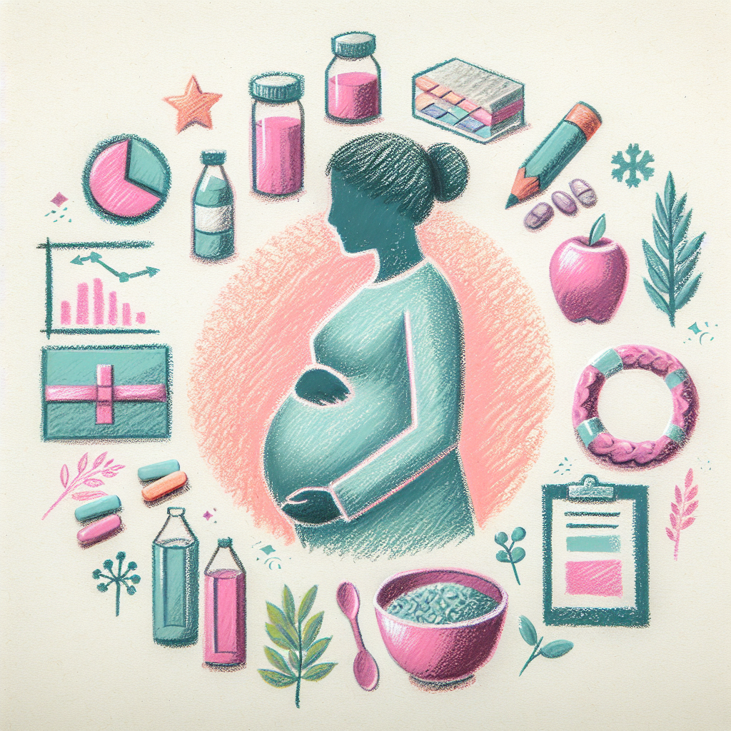 Pastelková ilustrace znázorňující téma: Těhotenství