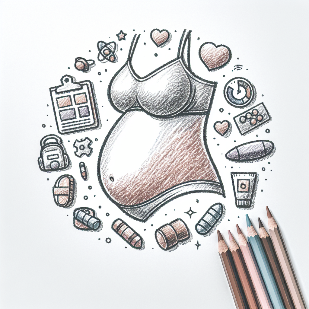 Pastelková ilustrace znázorňující téma: Těhotenství