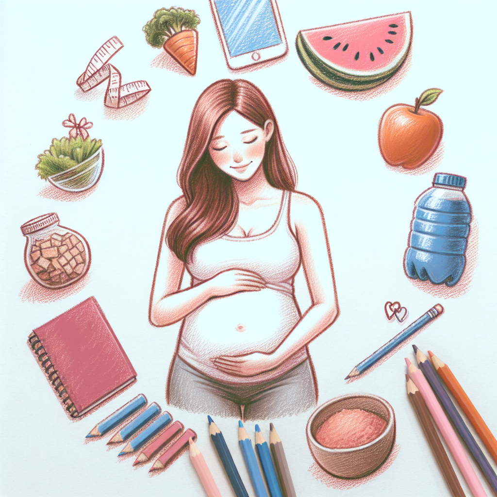 Pastelková ilustrace znázorňující téma: Těhotenství