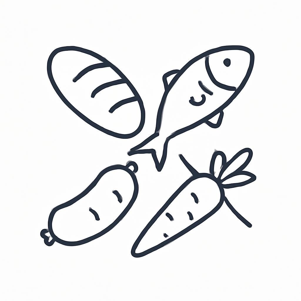 Ilustrace znázorňující téma: potraviny